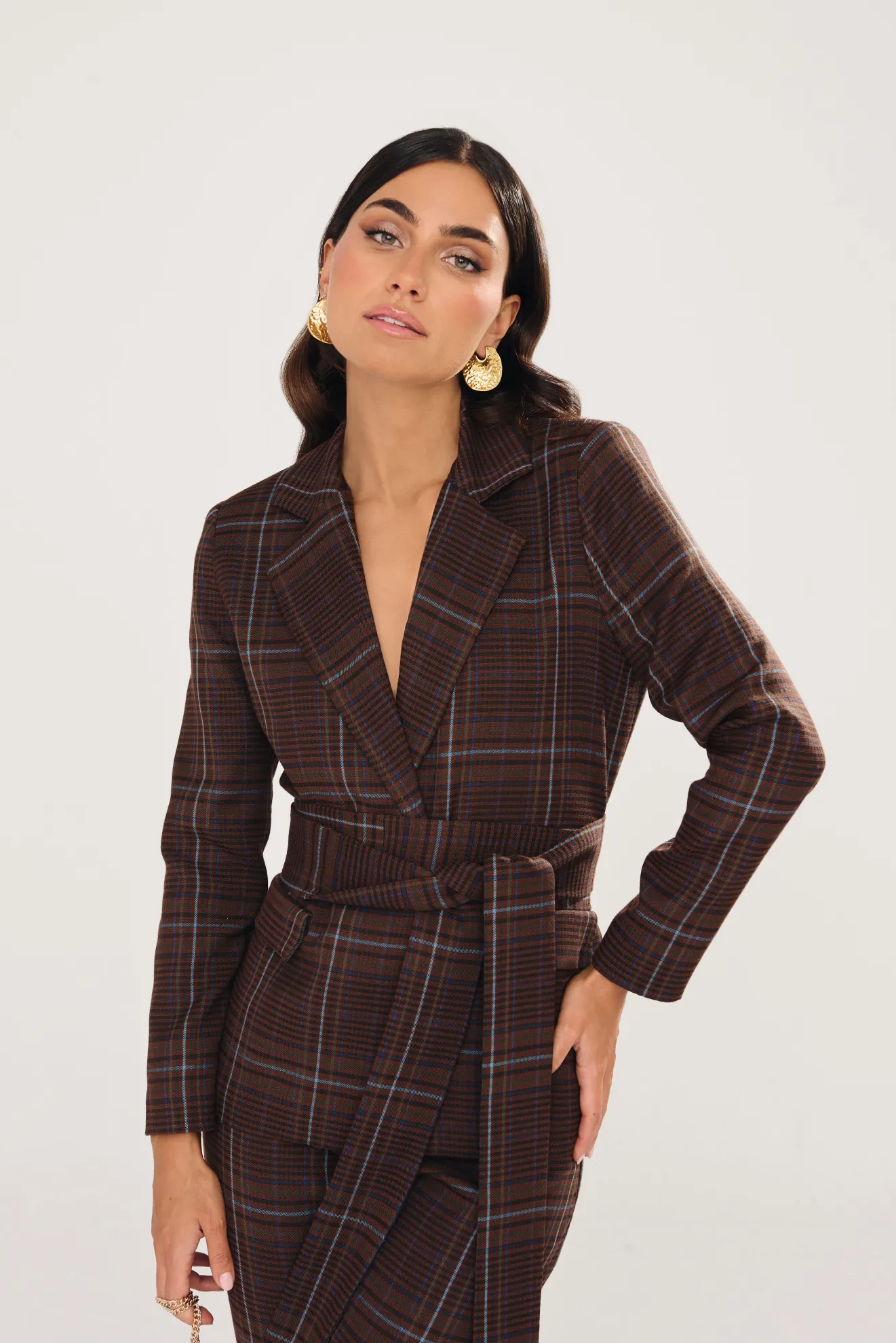 Miphai Communions Ou Baptêmes | Invité Mariage-Blazer Oxford marron