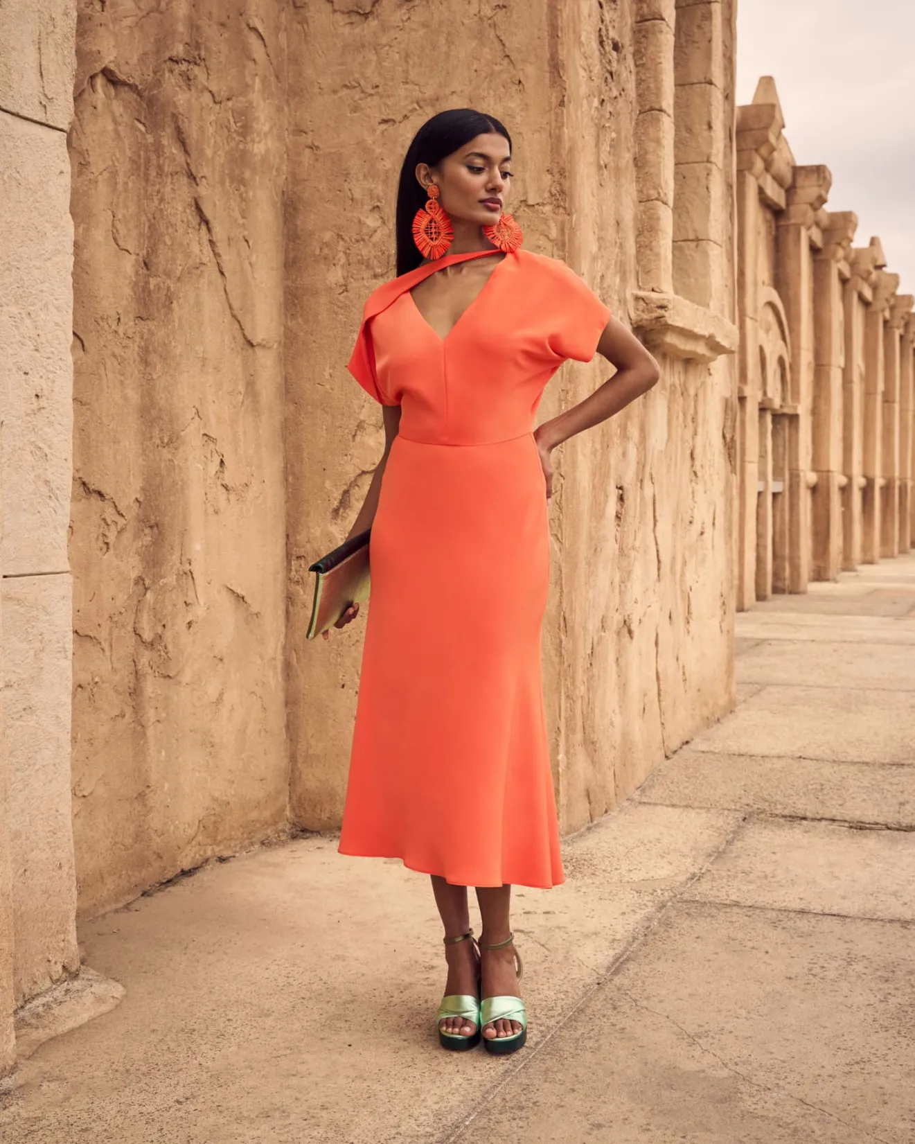 Miphai Outlet | Invité Mariage-Robe Orange Romina